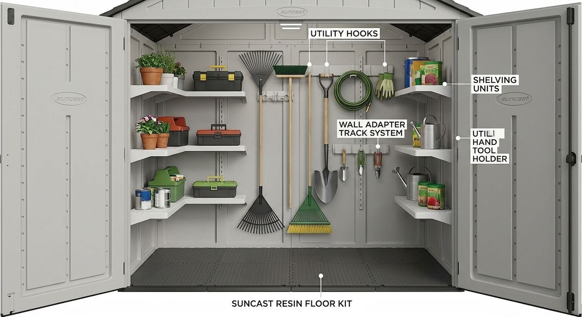 types of suncast shed accessories and what each one does